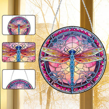 Load image into Gallery viewer, Dragonfly Diamond Painting Art Pendant Colorful Diamond Drawing Hanging Ornament