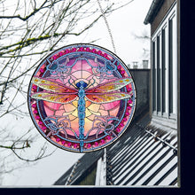 Load image into Gallery viewer, Dragonfly Diamond Painting Art Pendant Colorful Diamond Drawing Hanging Ornament