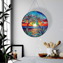 Load image into Gallery viewer, Coconut Palm Diamond Painting Art Pendant Acrylic Diamond Painting Hanging Decor