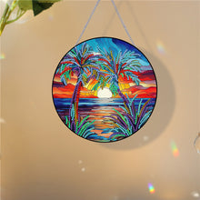 Load image into Gallery viewer, Coconut Palm Diamond Painting Art Pendant Acrylic Diamond Painting Hanging Decor