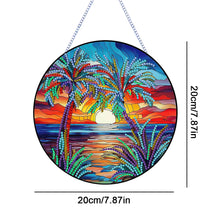 Load image into Gallery viewer, Coconut Palm Diamond Painting Art Pendant Acrylic Diamond Painting Hanging Decor