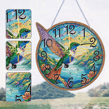 Load image into Gallery viewer, Wooden Animal Special Shaped DIY Diamond Painting Clock Kit Hanging Sign Decor