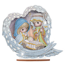 Load image into Gallery viewer, Wooden Figure Desktop Diamond Art Kits Colorful Precious Moment Dolls Cute Dolls
