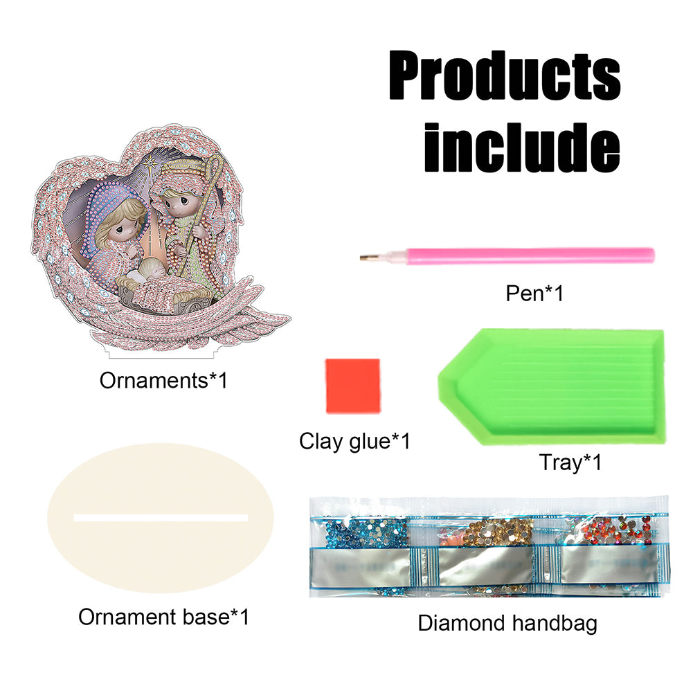 Wooden Figure Desktop Diamond Art Kits Colorful Precious Moment Dolls Cute Dolls