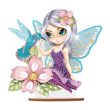 Load image into Gallery viewer, Wooden Big Eyes Girl 5D DIY Diamond Art Tabletop Decorations for Adults Beginner
