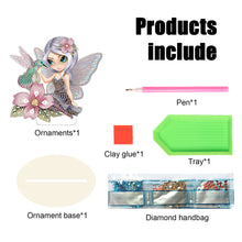Load image into Gallery viewer, Wooden Big Eyes Girl 5D DIY Diamond Art Tabletop Decorations for Adults Beginner