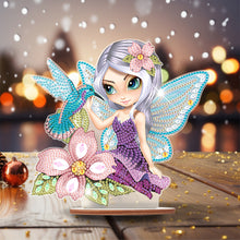 Load image into Gallery viewer, Wooden Big Eyes Girl 5D DIY Diamond Art Tabletop Decorations for Adults Beginner