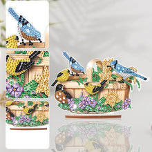 Load image into Gallery viewer, Wooden Flower Basket Bird Desktop Diamond Art Kits for Home Office Desktop Decor