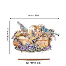 Load image into Gallery viewer, Wooden Flower Basket Bird Desktop Diamond Art Kits for Home Office Desktop Decor