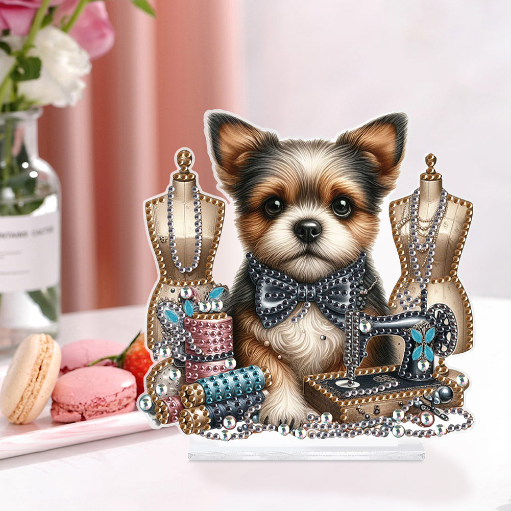 Dog Special Shaped Animal Desktop Diamond Art Kits for Home Office Desktop Decor