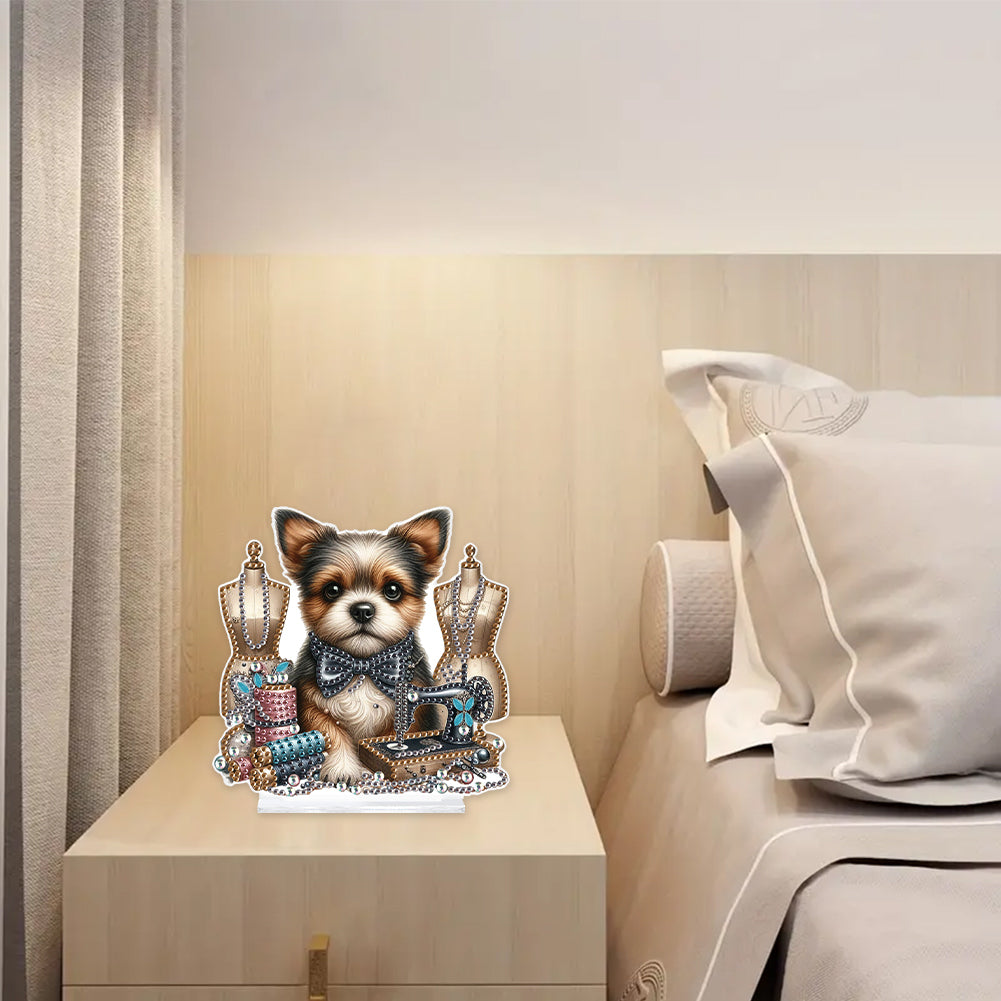 Dog Special Shaped Animal Desktop Diamond Art Kits for Home Office Desktop Decor