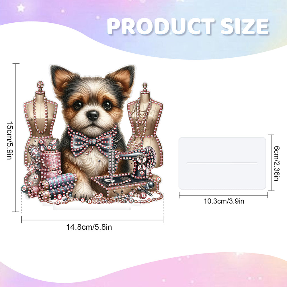Dog Special Shaped Animal Desktop Diamond Art Kits for Home Office Desktop Decor