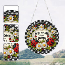Load image into Gallery viewer, Suncatcher Welcome Sign Diamond Painting Art Pendant Colorful Home Windows Decor