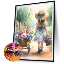 Load image into Gallery viewer, Diamond Painting - Full Round - The little girl pushing the float¡¤Lan (30*40CM)