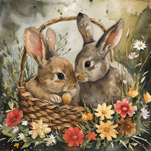 Load image into Gallery viewer, Diamond Painting - Full Round - two rabbits (40*40CM)