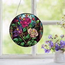 Load image into Gallery viewer, Roses Diamond Painting Art Pendant Flower Acrylic Diamond Painting Hanging Decor