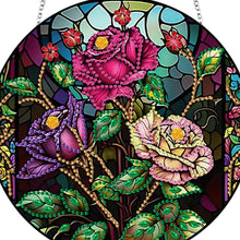 Load image into Gallery viewer, Roses Diamond Painting Art Pendant Flower Acrylic Diamond Painting Hanging Decor