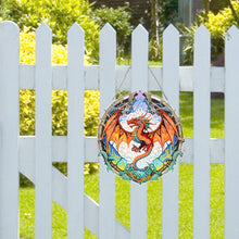 Load image into Gallery viewer, Acrylic Stained Glass Dragon Flower Colorful Diamond Painting Hanging Pendant