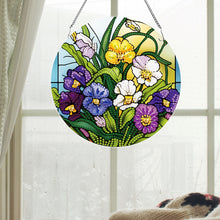 Load image into Gallery viewer, Acrylic Stained Glass Dragon Flower Colorful Diamond Painting Hanging Pendant