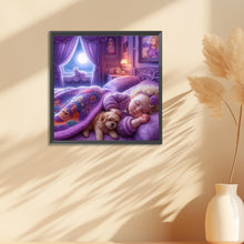 Load image into Gallery viewer, Diamond Painting - Full Round - Good night baby and puppy (30*30CM)