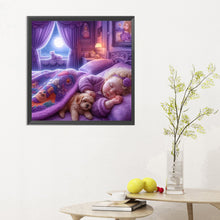 Load image into Gallery viewer, Diamond Painting - Full Round - Good night baby and puppy (30*30CM)