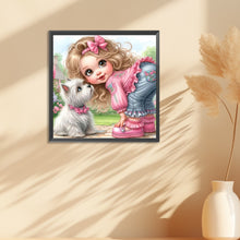 Load image into Gallery viewer, Diamond Painting - Full Round - Naughty girl and puppy (30*30CM)