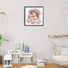 Load image into Gallery viewer, Diamond Painting - Partial Special Shaped - Puppy and happy girl (30*30CM)