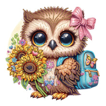 Load image into Gallery viewer, Diamond Painting - Partial Special Shaped - School season sunflower owl (30*30CM)