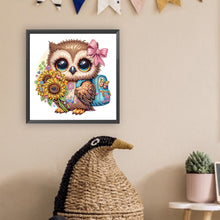 Load image into Gallery viewer, Diamond Painting - Partial Special Shaped - School season sunflower owl (30*30CM)