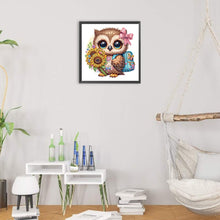 Load image into Gallery viewer, Diamond Painting - Partial Special Shaped - School season sunflower owl (30*30CM)