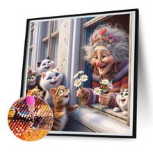 Load image into Gallery viewer, Diamond Painting - Full Round - Granny and little girl with afro hair (30*30CM)
