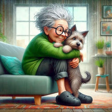 Load image into Gallery viewer, Diamond Painting - Full Round - Granny and little girl with afro hair (30*30CM)