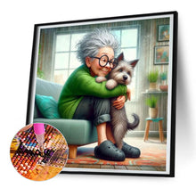 Load image into Gallery viewer, Diamond Painting - Full Round - Granny and little girl with afro hair (30*30CM)