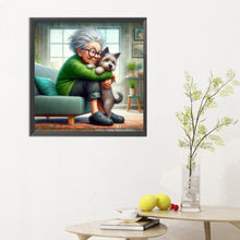 Load image into Gallery viewer, Diamond Painting - Full Round - Granny and little girl with afro hair (30*30CM)