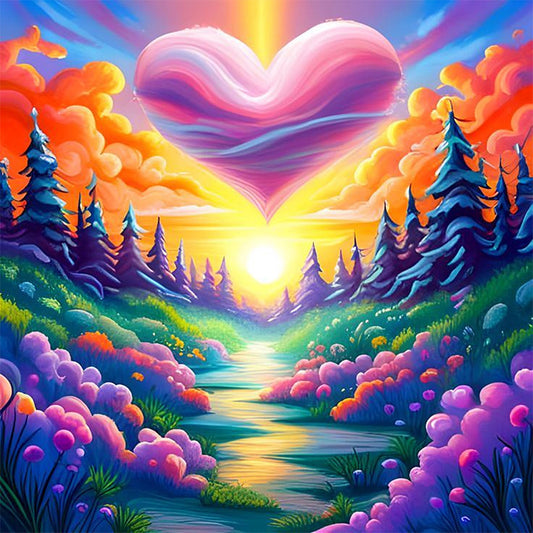 AB Diamond Painting - Full Round - Colorful scenery (40*40CM)