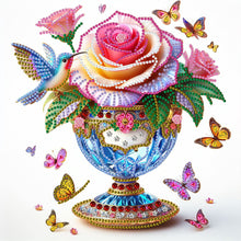 Load image into Gallery viewer, Diamond Painting - Partial Special Shaped - Rose Hummingbird Crystal Cup (30*30CM)