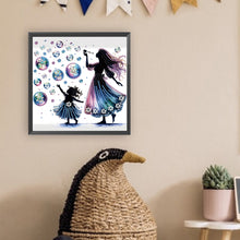 Load image into Gallery viewer, Diamond Painting - Partial Special Shaped - Mother and daughter with colorful bubbles (30*30CM)