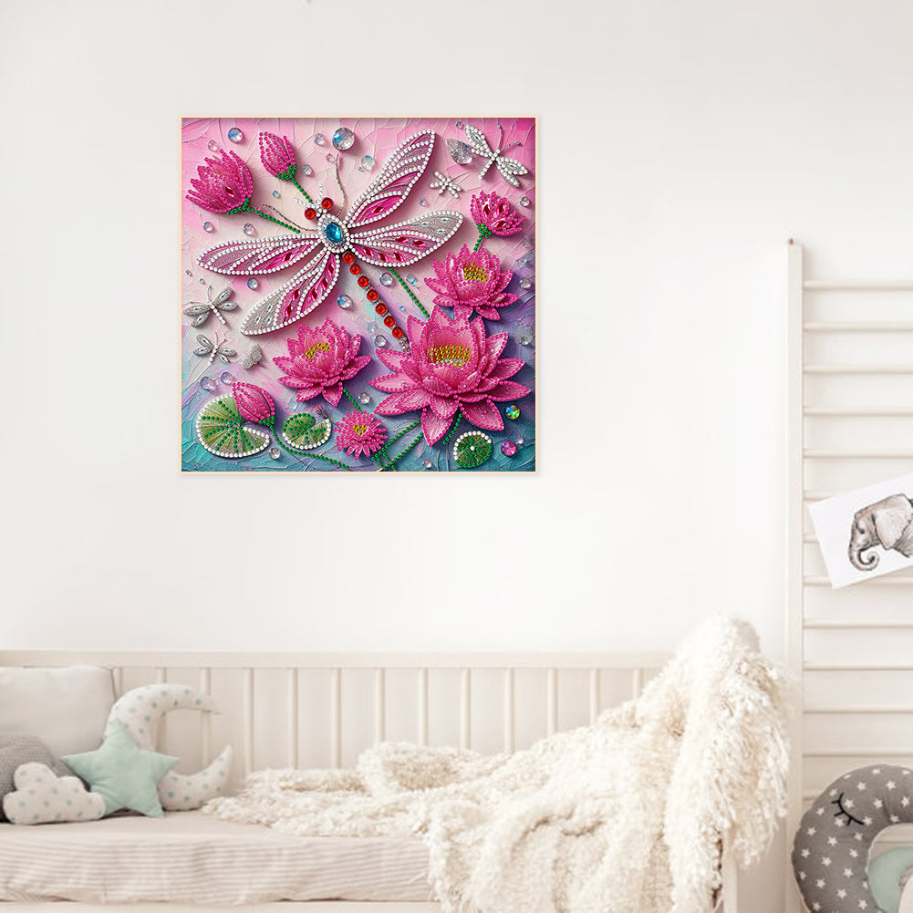 Diamond Painting - Partial Special Shaped - Dream Dragonfly (30*30CM)