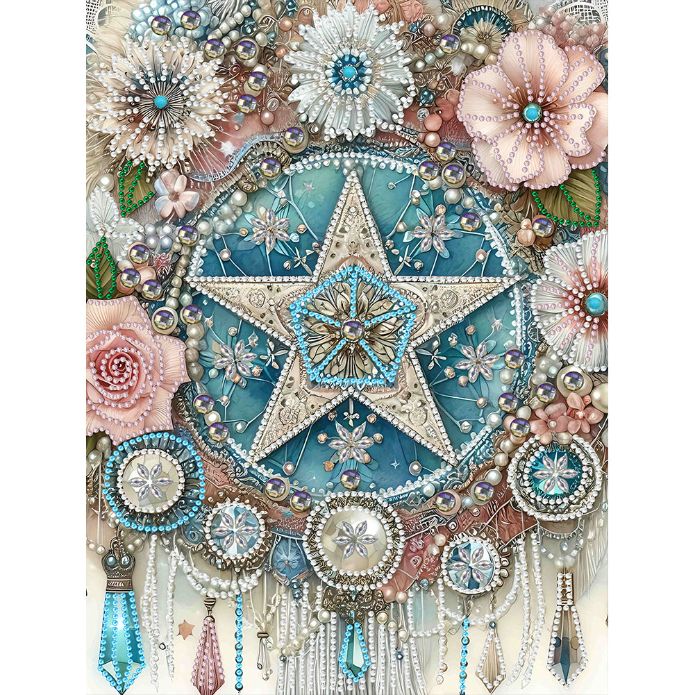 Diamond Painting - Partial Special Shaped - Gorgeous five-pointed star (30*40CM)