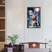 Load image into Gallery viewer, Diamond Painting - Full Round - Cat celebrating new year (30*50CM)