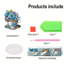 Load image into Gallery viewer, Acrylic Special Shaped Flower Cup Table Top Diamond Painting Ornament Kits Decor