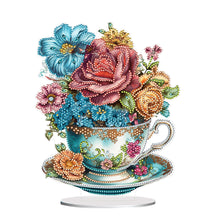 Load image into Gallery viewer, Acrylic Special Shaped Flower Cup Table Top Diamond Painting Ornament Kits Decor
