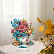 Load image into Gallery viewer, Acrylic Special Shaped Flower Cup Table Top Diamond Painting Ornament Kits Decor