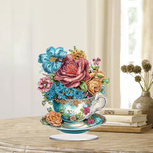 Load image into Gallery viewer, Acrylic Special Shaped Flower Cup Table Top Diamond Painting Ornament Kits Decor