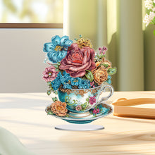 Load image into Gallery viewer, Acrylic Special Shaped Flower Cup Table Top Diamond Painting Ornament Kits Decor