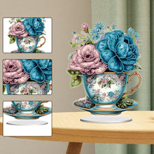Load image into Gallery viewer, Acrylic Special Shaped Flower Cup Table Top Diamond Painting Ornament Kits Decor