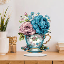 Load image into Gallery viewer, Acrylic Special Shaped Flower Cup Table Top Diamond Painting Ornament Kits Decor