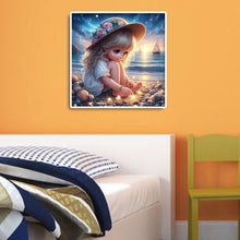 Load image into Gallery viewer, Diamond Painting - Full Round - little girl on the beach (30*30CM)