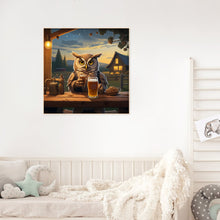 Load image into Gallery viewer, Diamond Painting - Full Round - Owl drinking beer (30*30CM)