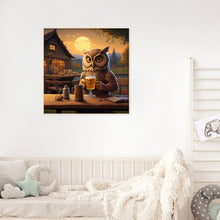 Load image into Gallery viewer, Diamond Painting - Full Round - Owl drinking beer (30*30CM)